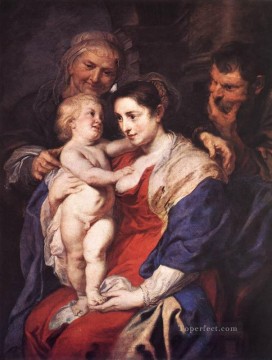  pet Oil Painting - The Holy Family with St Anne Baroque Peter Paul Rubens
